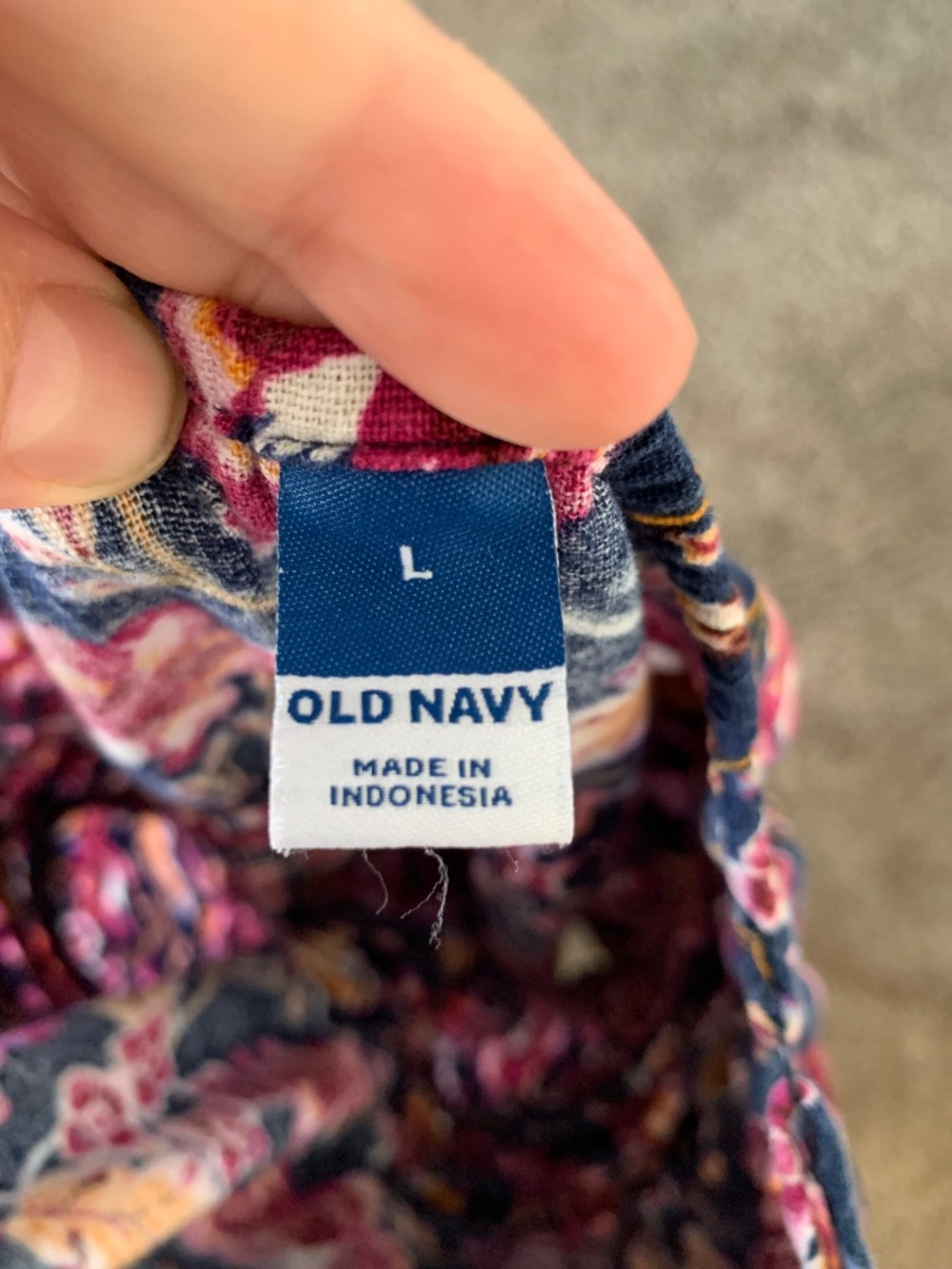Old Navy Blue Punk Floral Line Blend MIDI Sundress Sz.L Beach Hawaiian Dress - Picture 10 of 10